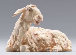 Picture of Sheep lying cm 12 (4,7 inch) Hannah Orient dressed Nativity Scene in Val Gardena wood