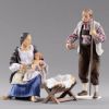 Picture of Holy Family (mod.04) 3 pieces Hannah Alpin Nativity 14 cm (5,5 inch) wood & fabric