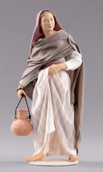 Picture of Woman with Jug cm 55 (21,7 inch) Hannah Orient dressed nativity scene Val Gardena wood statue with fabric dresses 