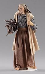 Picture of Shepherd with wood cm 40 (15,7 inch) Hannah Orient dressed nativity scene Val Gardena wood statue with fabric dresses 