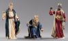 Picture of Melchior Saracen Wise King kneeling cm 14 (5,5 inch) Hannah Orient dressed nativity scene Val Gardena wood statue with fabric dresses 