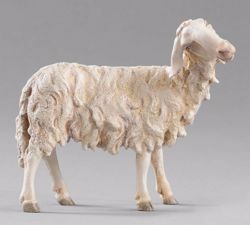 Picture of Sheep looking rightwards cm 20 (7,9 inch) Hannah Alpin dressed Nativity Scene in Val Gardena wood