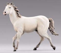 Immagine di Cavallo bianco che corre cm 30 (11,8 inch) Presepe vestito Hannah Alpin Statua in legno Val Gardena