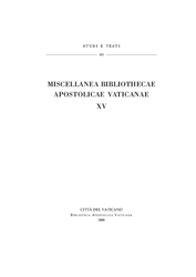 Picture of Miscellanea Bibliothecae Apostolicae Vaticanae (XV)