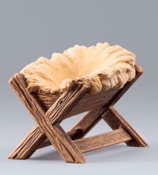 Imagen de Cuna cm 10 (3,9 inch) Belén para vestir Homobono de madera y cobre 