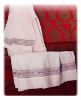 Picture of MADE TO MEASURE Square neck liturgical Alb with monofilament geometric embroidery ivory wool-blend fabric thread colour at customer's choice