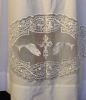 Picture of MADE TO MEASURE Square neck liturgical Alb with Fishes embroidery on tulle white cotton blend fabric