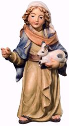 Picture of Young Shepherd with Rabbit cm 6 (2,4 inch) Matteo Nativity Scene Oriental style oil colours Val Gardena wood