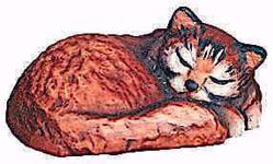 Immagine di Gatto Addormentato cm 8 (3,1 inch) Presepe Matteo stile orientale colori ad olio in legno Val Gardena