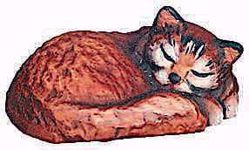 Immagine di Gatto Addormentato cm 6 (2,4 inch) Presepe Raffaello stile classico colori ad olio in legno Val Gardena