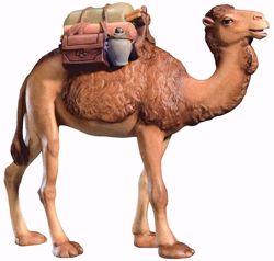 Imagen de Camello con Silla cm 8 (3,1 inch) Belén Leonardo estilo tradicional árabe colores al óleo en madera Val Gardena