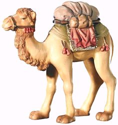 Imagen de Camello cm 12 (4,7 inch) Belén Leonardo estilo tradicional árabe colores al óleo en madera Val Gardena