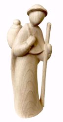 Immagine di Pastore con Bastone cm 12 (4,7 inch) Presepe Stella stile moderno colore naturale in legno Val Gardena