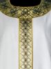 Picture of Chasuble Round Collar Stolon and Neck in Satin Geometric pattern and Mosaic pure Wool Ivory Red Green Violet