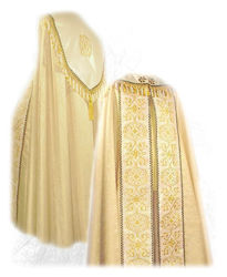 Picture of Liturgical Diaconal cope Gold and Black Trimming Vatican Canvas White Red Green Violet Gold Light Blue