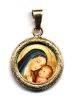 Picture of Our Lady of Good Counsel Gold plated Silver and Porcelain round Pendant diamond-cut finish Diam mm 19 (075 inch) Unisex Woman Man