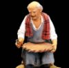 Picture of Basket-maker sitting cm 16 (6,3 inch) Velardita Sicilian Nativity in Terracotta 