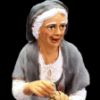 Picture of Old Woman seasoning Artichokes Velardita Nativity 16 cm (6,3 inch) sicilian terracotta 