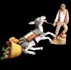 Picture of Man Pulling the Fallen Donkey cm 21 (8,3 inch) Velardita Sicilian Nativity in Terracotta