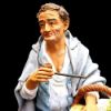 Picture of Shepherd with Fennels cm 21 (8,3 inch) Velardita Sicilian Nativity in Terracotta