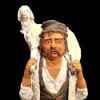 Picture of Shepherd with sheep on his Shoulders Velardita Nativity 16 cm (6,3 inch) sicilian terracotta 