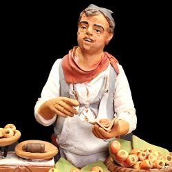 Imagen de Pastor que vende chumbos cm 21 (8,3 inch) Pesebre Siciliano Velardita en terracota 