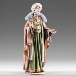 Picture of Wise King standing 30 cm (11,8 inch) Rustika wooden Nativity in peasant style with fabric clothes