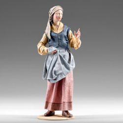 Picture of Woman with Apron 14 cm (5,5 inch) Rustika wooden Nativity in peasant style with fabric clothes
