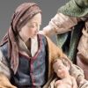 Picture of Holy Family Nativity 12 cm (4,7 inch) Rustika wooden Nativity in peasant style with fabric clothes