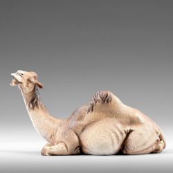 Picture of Dromedary lying 12 cm (4,7 inch) Rustika wooden Nativity in peasant style with fabric clothes