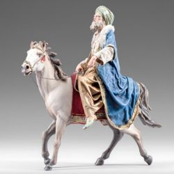 Picture of Wise King on Horse 30 cm (11,8 inch) Rustika wooden Nativity in peasant style with fabric clothes