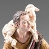 Picture of Kneeling Shepherd with Lamb Immanuel Nativity 12 cm (4,7 inch)) wood & fabric