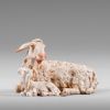 Immagine di Agnello sdraiato Presepe Immanuel 30 cm legno e stoffa