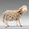 Picture of Sheep with wool looking rightwards Immanuel Nativity 20 cm (7,9 inch) wood & fabric