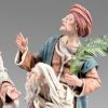 Picture of Entering in Jerusalem 10 cm (3,9 inch) Immanuel dressed Nativity Scene oriental style Val Gardena wood statues fabric clothes