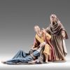 Picture of Mary, Magdalene and Apostle John 10 cm (3,9 inch) Immanuel dressed Nativity Scene oriental style Val Gardena wood statues fabric clothes