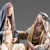 Immagine di Ricerca dell'alloggio 10 cm (3,9 inch) Presepe vestito Immanuel stile orientale statue in legno Val Gardena abiti in stoffa