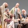 Picture of Last Supper 10 cm (3,9 inch) Immanuel dressed Nativity Scene oriental style Val Gardena wood statues fabric clothes