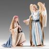 Immagine di Annunciazione a Maria 14 cm (5,5 inch) Presepe vestito Immanuel stile orientale statue in legno Val Gardena abiti in stoffa