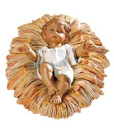 Picture of Baby Jesus and Cradle cm 65 (27 Inch) Fontanini Nativity Statue for Outdoor use, hand painted Resin