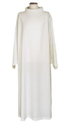 Picture of Ring Collar Plain Monastic Alb in Extra-light Wool by Chorus - Ivory 