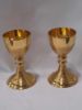 Picture of Liturgical Chalice H. cm 20,5 (8,1 inch) smooth satin finish with double Knot in brass Gold Silver for Holy Mass Altar Wine