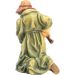 Immagine di Pastore in ginocchio con Cornamusa cm 18 (7,1 inch) Presepe Matteo stile orientale colori ad olio in legno Val Gardena