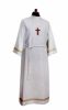 Picture of MADE TO MEASURE - First Communion Alb unisex golden Trim pure Polyester Liturgical Tunic