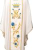 Picture of Silk Marian Chasuble with richly embroidered orphrey - Cream