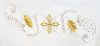 Picture of MADE TO MEASURE Cotton satin altar tablecloth Crosses Spikes, gold & silver threads , 5 front embroideries - Ivory