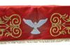 Picture of MADE TO MEASURE Cotton satin altar tablecloth with frontal embroidery Holy Spirit - Red, Ivory