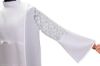 Picture of First Communion Tunic for girls with lace perforated sleeves and detachable scapular