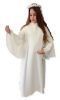 Picture of Elegant First Communion tunic for girls with fan sleeve, trim and central cross with strass.