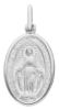 Imagen de Virgen María Nuestra Señora Milagrosa Regina sine labe originali concepta o.p.n. Medalla Colgante oval Acuñación gr 3,1 Oro blanco 18kt Unisex Mujer Hombre